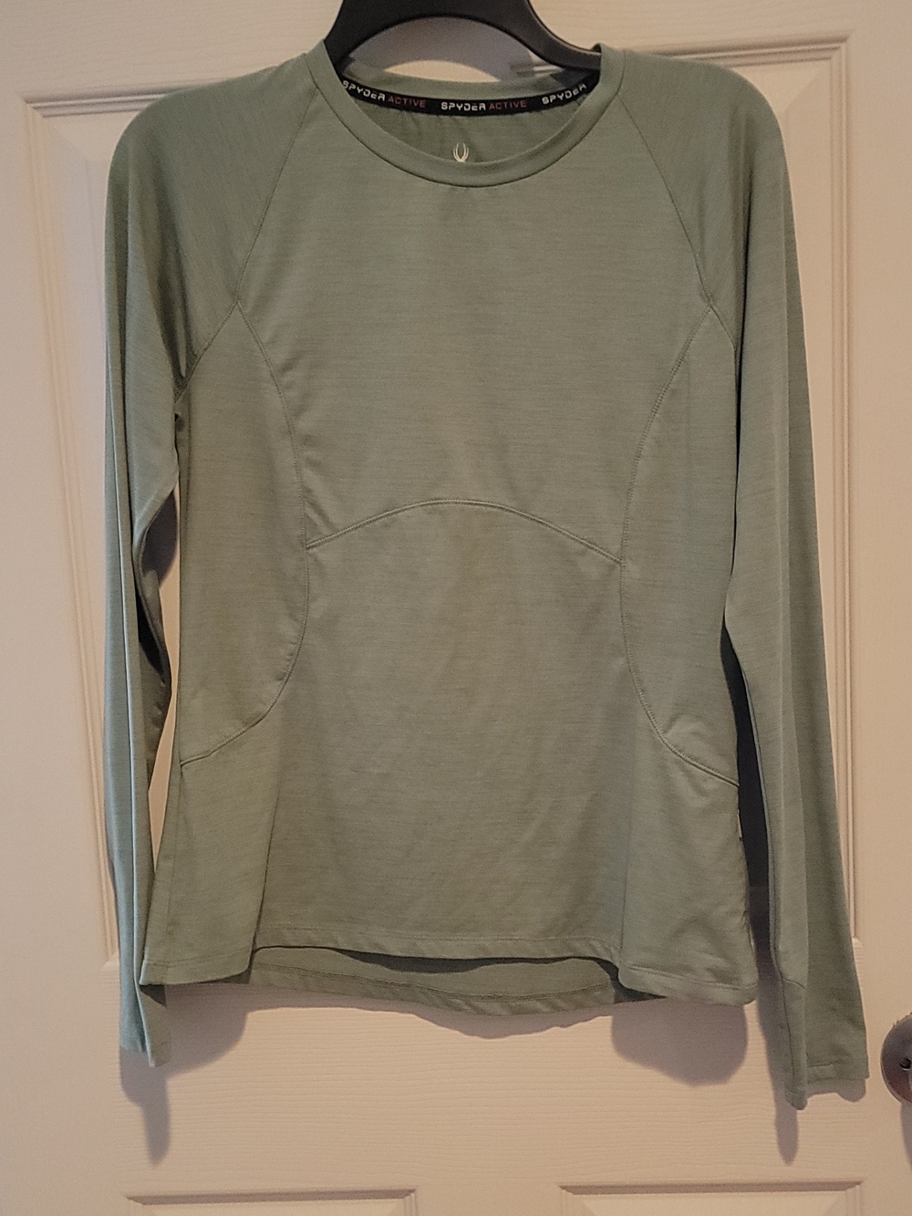Spyder Sage Green Long Sleeve Crewneck Performance Top Size Med